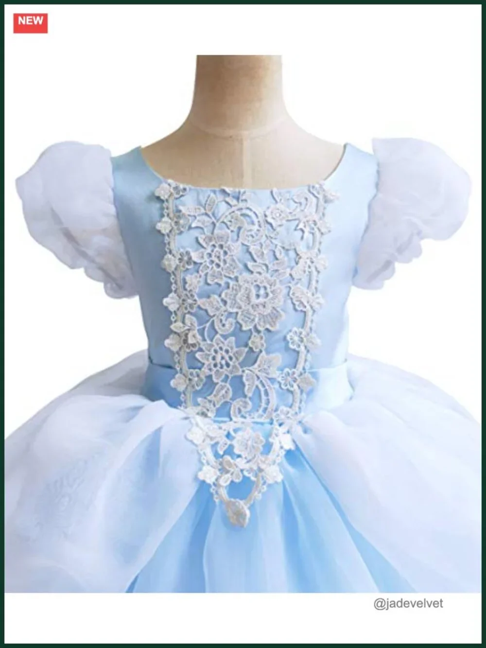 Girls Cinderella Costume Princess Dress-Up Birthday Party Ball Gown Halloween
